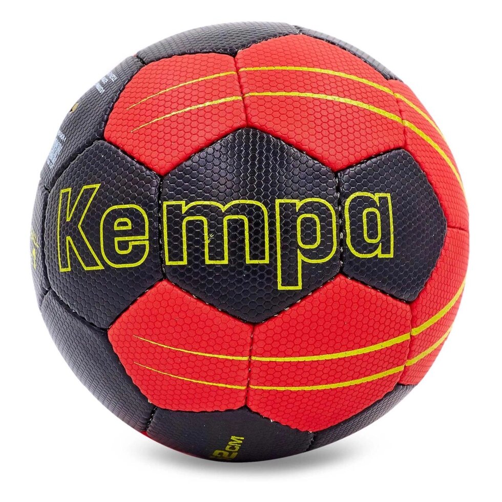 М'яч для гандболу KEMPA HB-5409-0 (PU, р-р 0, зшитий вручну, чорний-червоний) від компанії Спортивний інтернет - магазин "One Sport" - фото 1