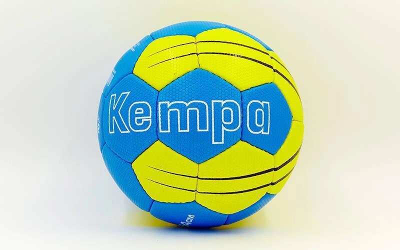 М'яч для гандболу KEMPA HB-5410-3 (PU, р-н 3, зшитий вручну, блакитний-жовтий) від компанії Спортивний інтернет - магазин "One Sport" - фото 1
