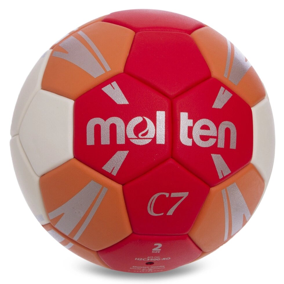 М'яч для гандболу MOLTEN H1C3500-RO (PVC, р-р 1, 5слоев, зшитий вручну, оранжевий) від компанії Спортивний інтернет - магазин "One Sport" - фото 1