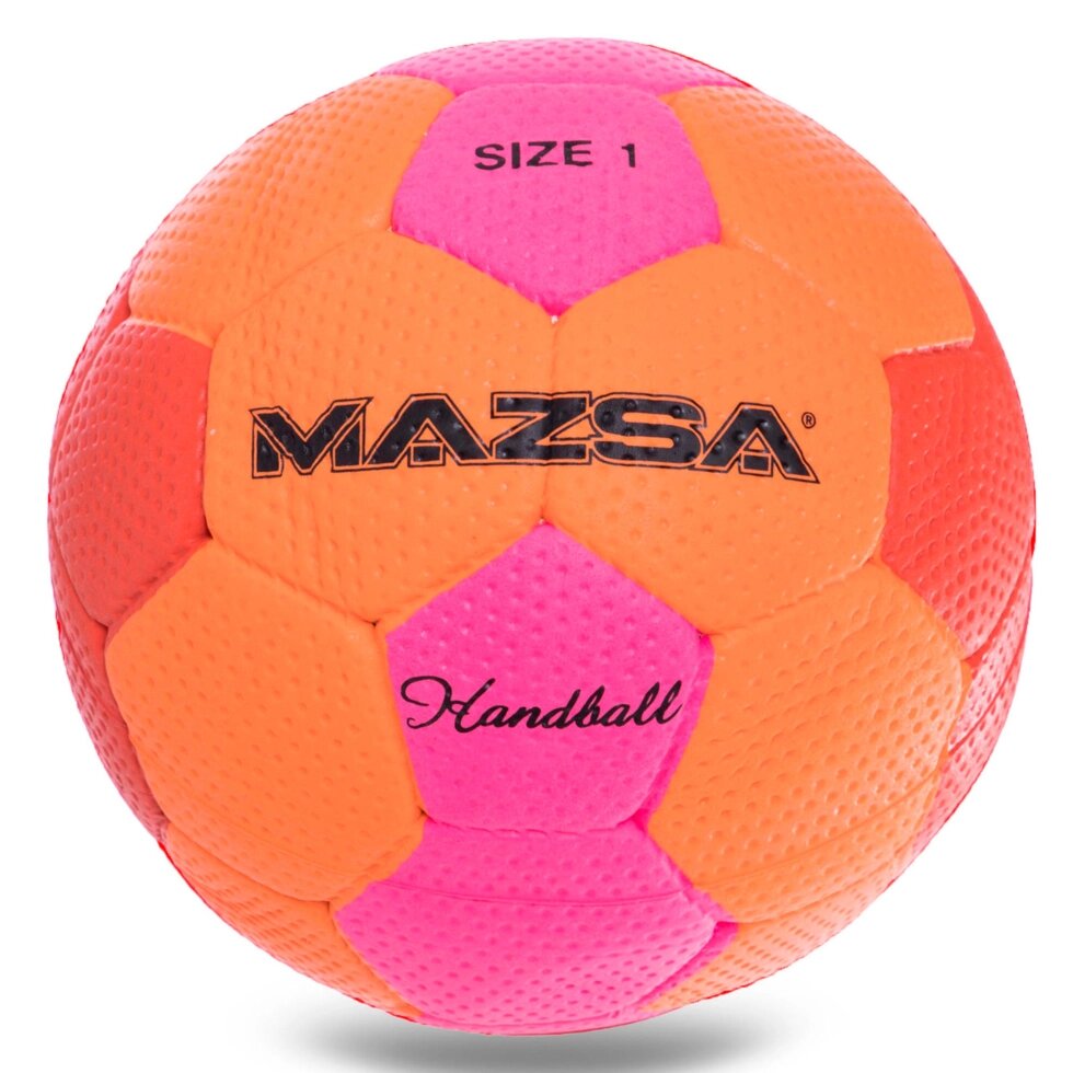 М'яч для гандболу Outdoor покриття спінена гума MAZSA JMC001-MAZ (PU, р-р 1, помаранчевий рожевий) від компанії Спортивний інтернет - магазин "One Sport" - фото 1