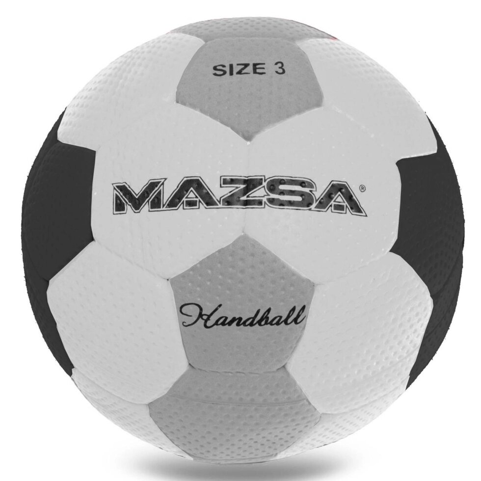 М'яч для гандболу Outdoor покриття спінена гума MAZSA JMC003-MAZ (PU, р-н 3, білий-сірий) від компанії Спортивний інтернет - магазин "One Sport" - фото 1