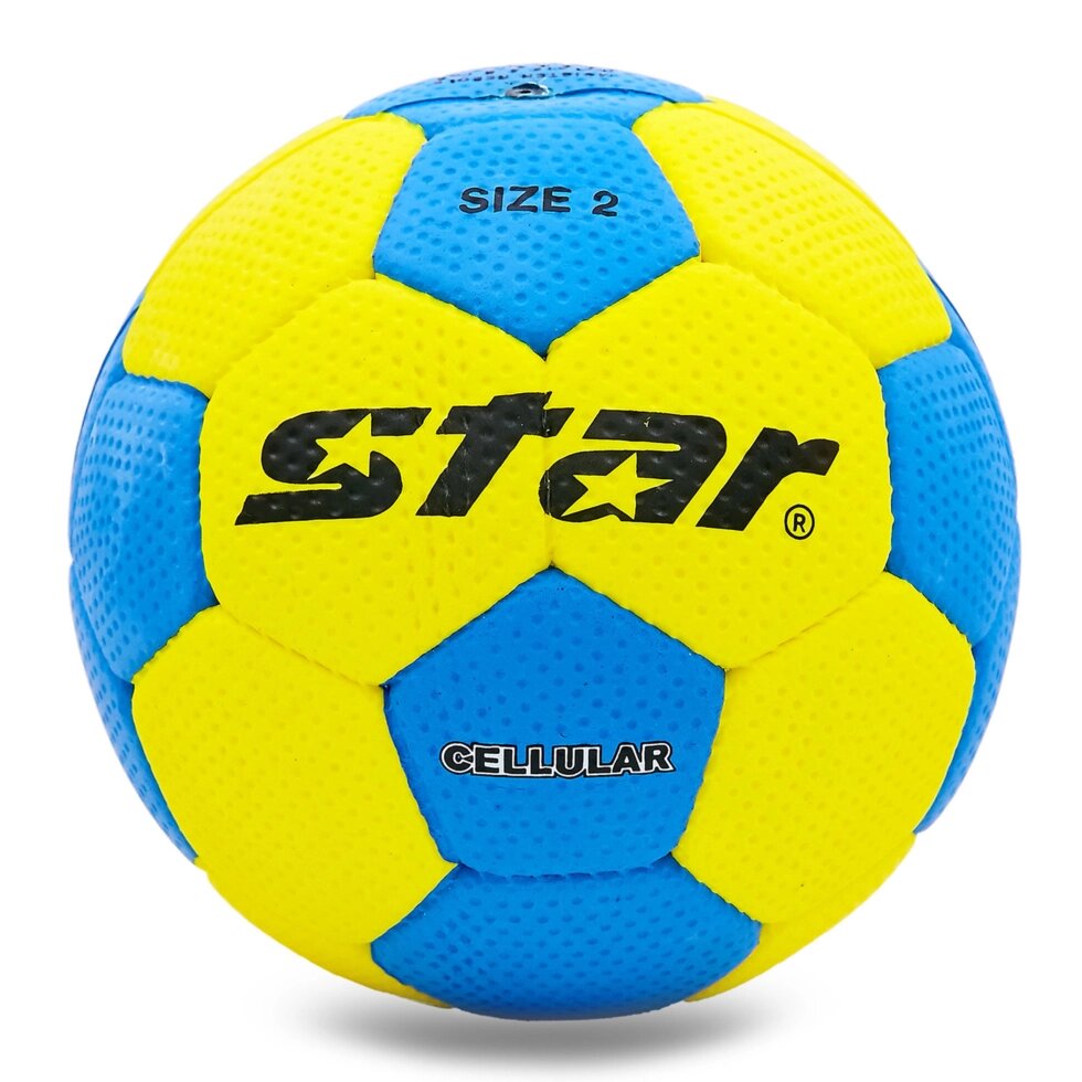 М'яч для гандболу Outdoor покриття спінена гума STAR JMC02002 (PU, р-н 2, блакитний-жовтий) від компанії Спортивний інтернет - магазин "One Sport" - фото 1