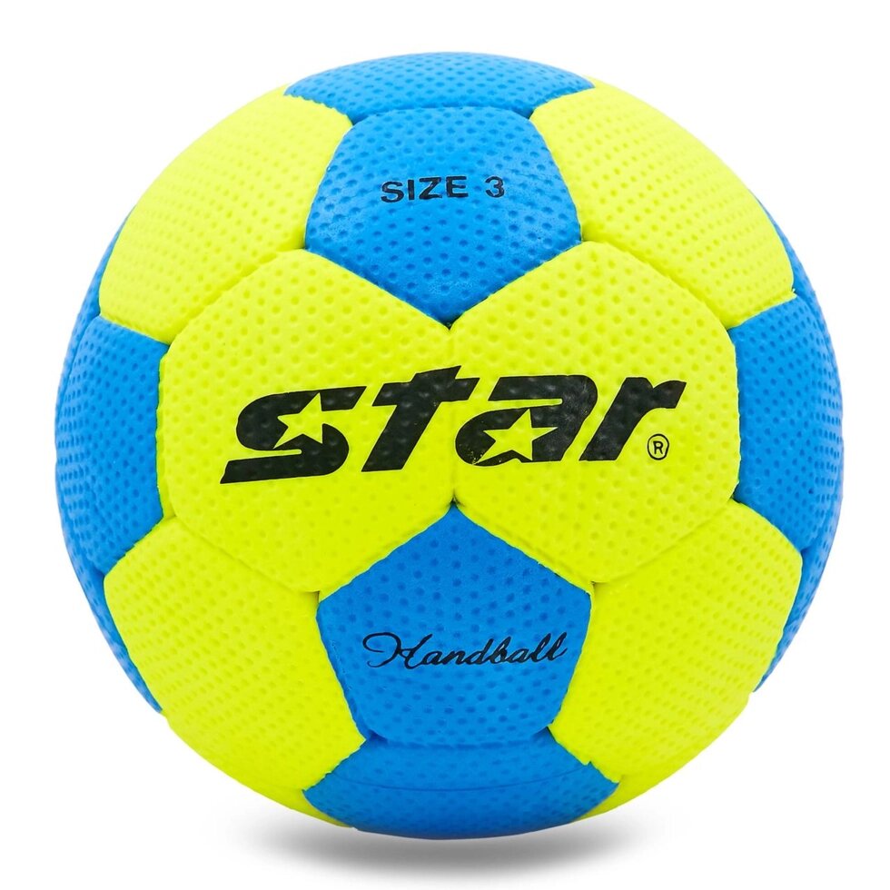 М'яч для гандболу Outdoor покриття спінена гума STAR JMC03002 (PU, р-н 3, блакитний-жовтий) від компанії Спортивний інтернет - магазин "One Sport" - фото 1