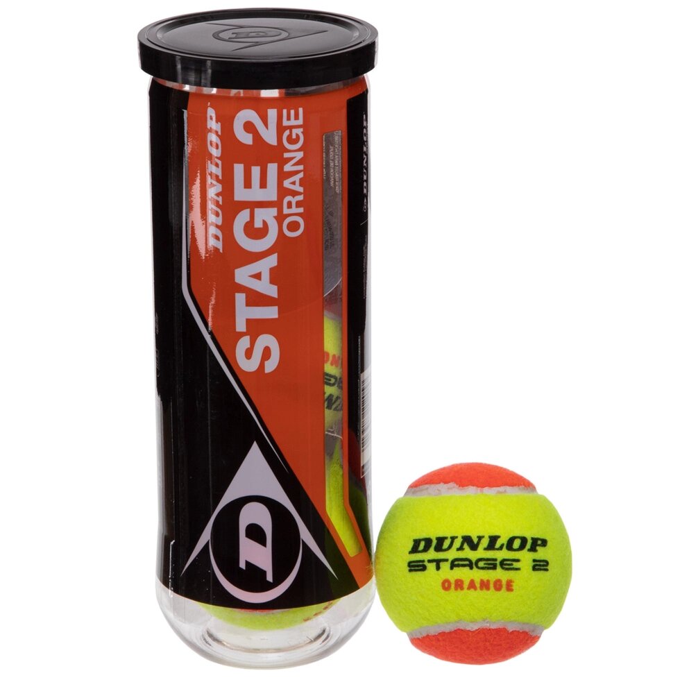 М'яч для великого тенісу DUNLOP STAGE 2 ORANGE DL601339 2шт салатовий від компанії Спортивний інтернет - магазин "One Sport" - фото 1