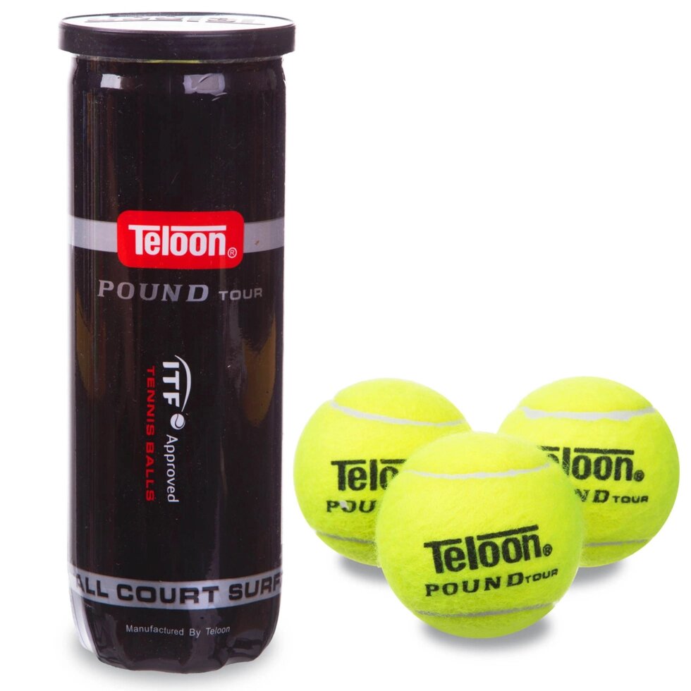 М'яч для великого тенісу TELOON POUND TOUR (3шт) WZT828-P3 від компанії Спортивний інтернет - магазин "One Sport" - фото 1
