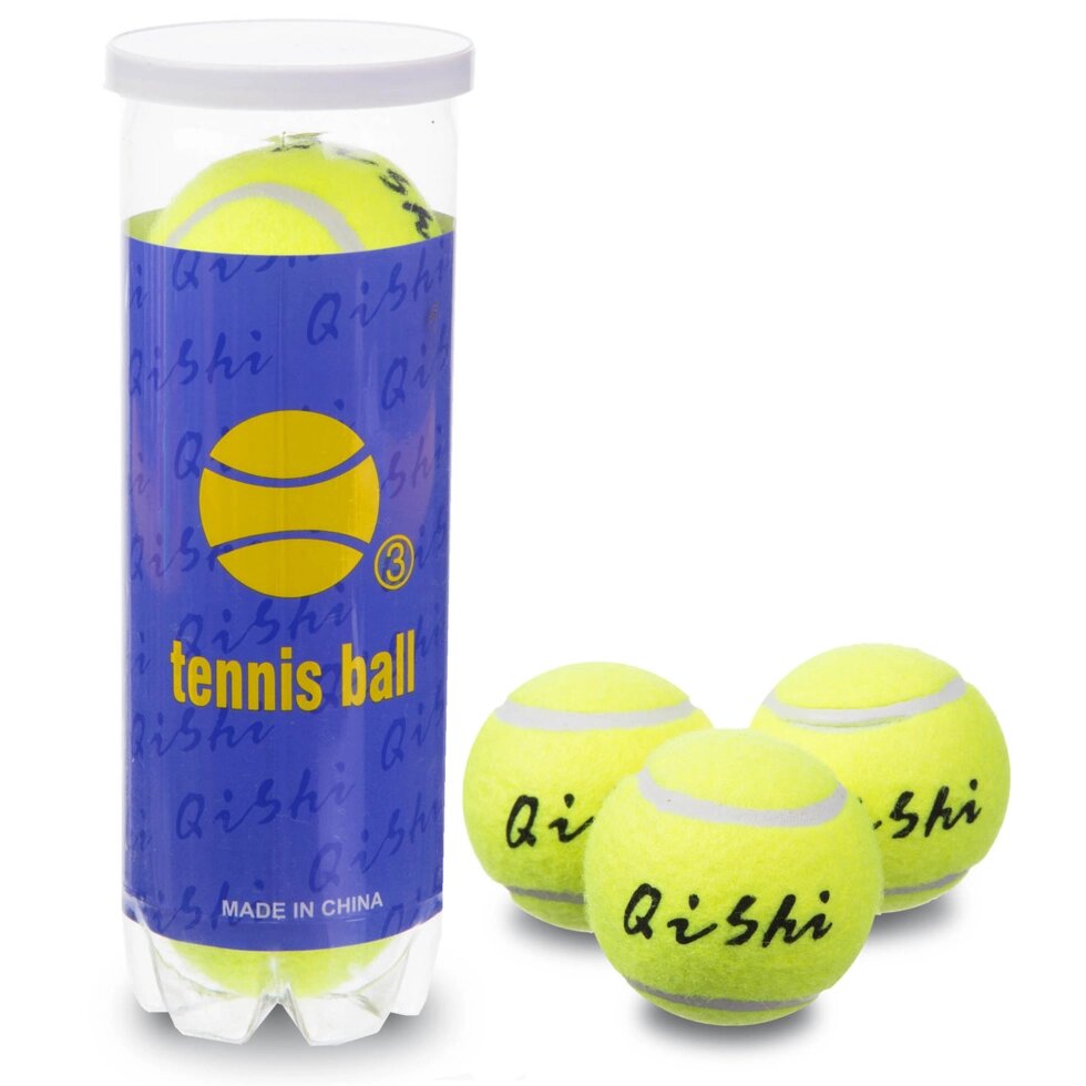 М'яч для великого тенісу TELOON QISHI T716P3 3 шт. від компанії Спортивний інтернет - магазин "One Sport" - фото 1