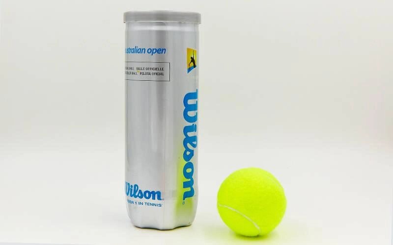 М'яч для великого тенісу WILSON (3шт) T1047 AUSTRALIAN OPEN (у вакуумній упаковці, салатовий) від компанії Спортивний інтернет - магазин "One Sport" - фото 1