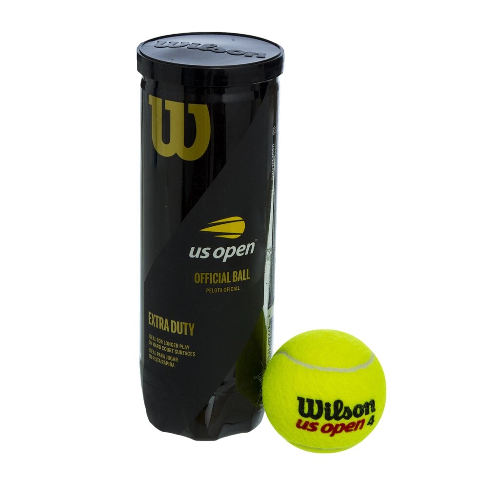 М'яч для великого тенісу WILSON (3шт) WRT106200 US OPEN DUTY EXTRA (у вакуумній упаковці, салатовий) від компанії Спортивний інтернет - магазин "One Sport" - фото 1