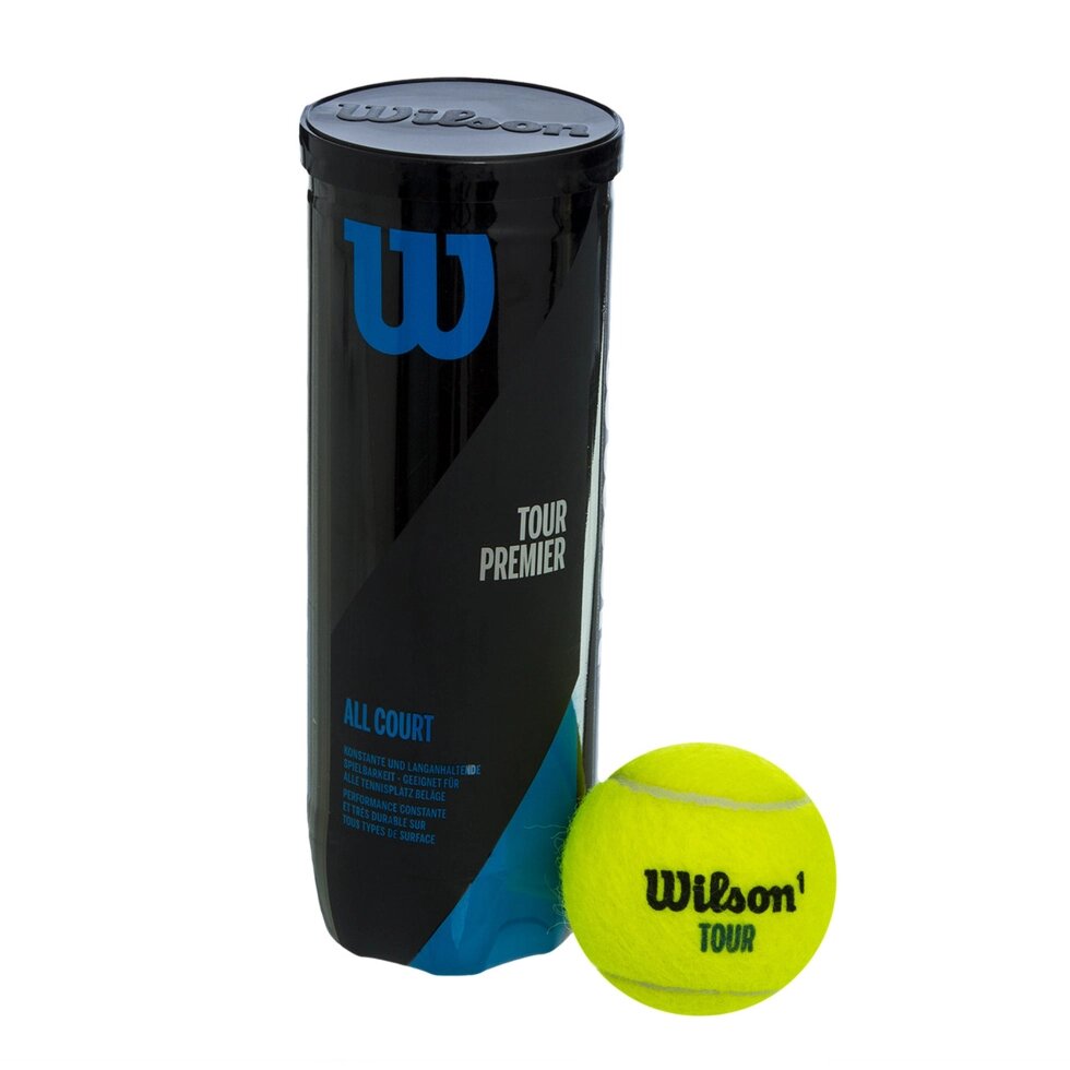 М'яч для великого тенісу WILSON (3шт) WRT109400 TOUR PREMIER ALL COURT (у вакуумній упаковці, салатовий) від компанії Спортивний інтернет - магазин "One Sport" - фото 1