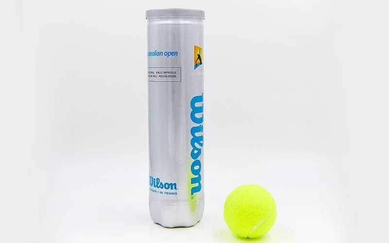 М'яч для великого тенісу WILSON (4шт) T1130 AUSTRALIAN OPEN (у вакуумній упаковці, салатовий) від компанії Спортивний інтернет - магазин "One Sport" - фото 1