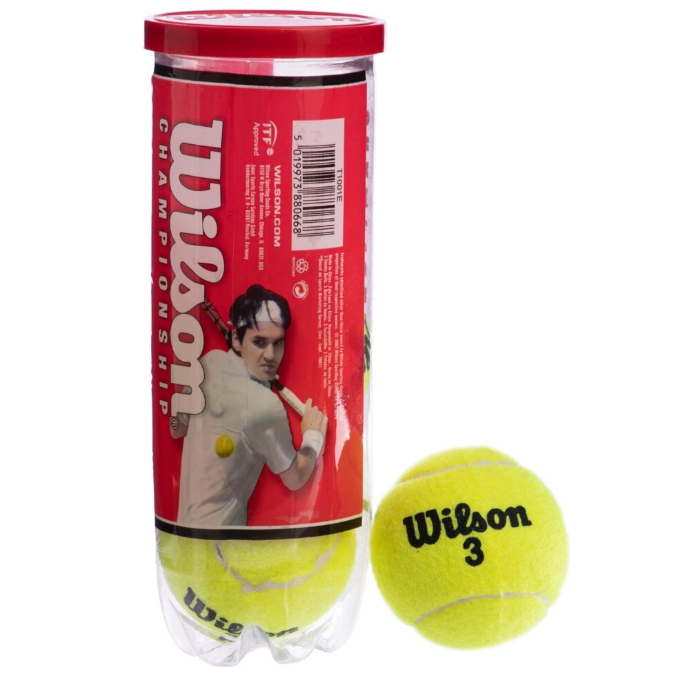 М'яч для великого тенісу WLS CHAMPIONSHIP (3шт) T1001-D від компанії Спортивний інтернет - магазин "One Sport" - фото 1