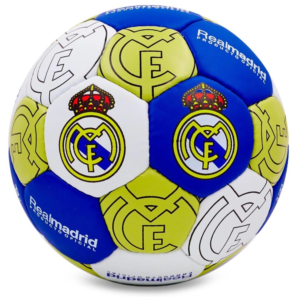М'яч футбольний №5 Гриппи 5сл. REAL MADRID FB-0047-107 (№5, 5 сл., зшитий вручну) від компанії Спортивний інтернет - магазин "One Sport" - фото 1