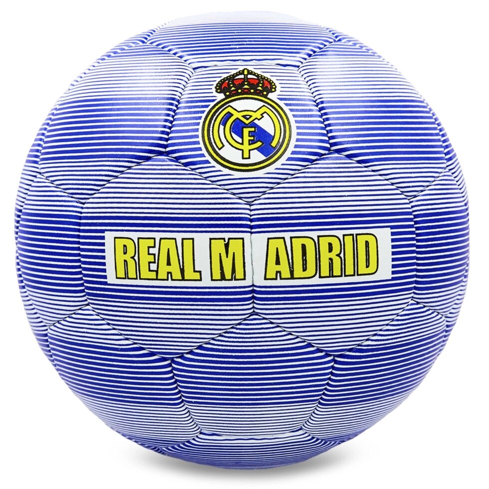 М'яч футбольний №5 Гриппи 5сл. REAL MADRID FB-0118 (№5, 5 сл., зшитий вручну) від компанії Спортивний інтернет - магазин "One Sport" - фото 1