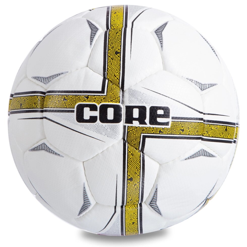 М'яч футбольний №5 PU ламін. CORE CHALLENGER CR-021 (№5, 4 сл., зшитий вручну, білий-зелений) від компанії Спортивний інтернет - магазин "One Sport" - фото 1
