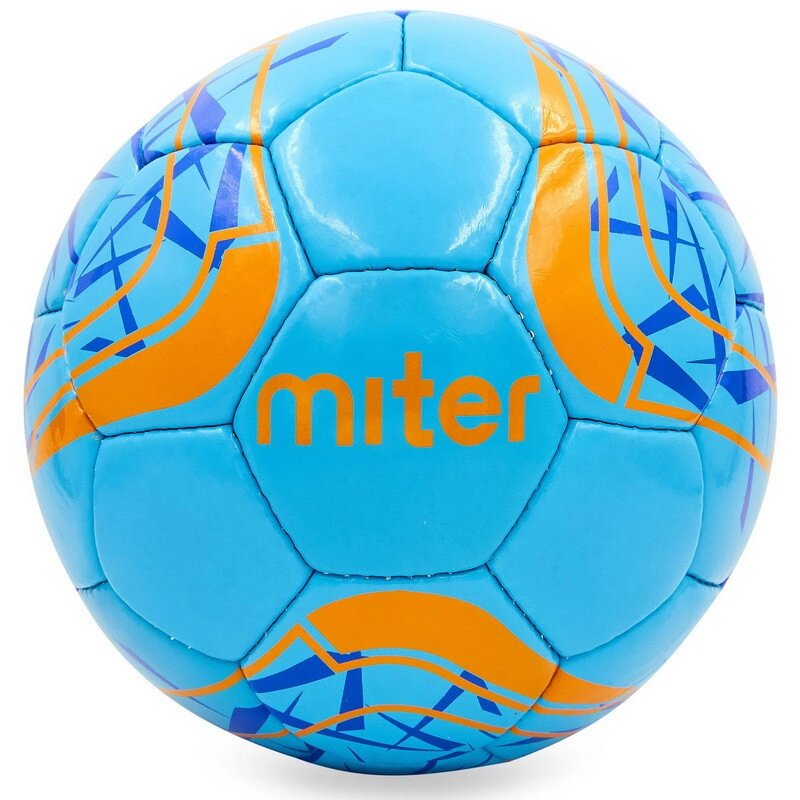 М'яч футбольний №5 PU ламін. MITER FB-6762-3 синій (№5, 5 сл., зшитий вручну) від компанії Спортивний інтернет - магазин "One Sport" - фото 1