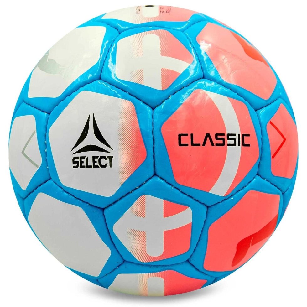 М'яч футбольний №5 PU ламін. ST CLASSIC ST-8160 білий-рожевий-блакитний (№5, 5 сл., зшитий вручну) від компанії Спортивний інтернет - магазин "One Sport" - фото 1