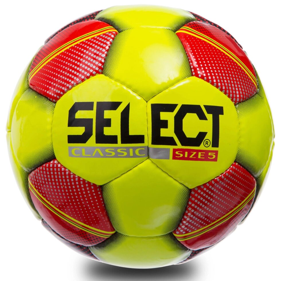 М'яч футбольний №5 PU ламін. ST SHINE CLASSIC ST-13-1 (№5, 5 сл., зшитий вручну, жовтий-червоний-чорний) від компанії Спортивний інтернет - магазин "One Sport" - фото 1