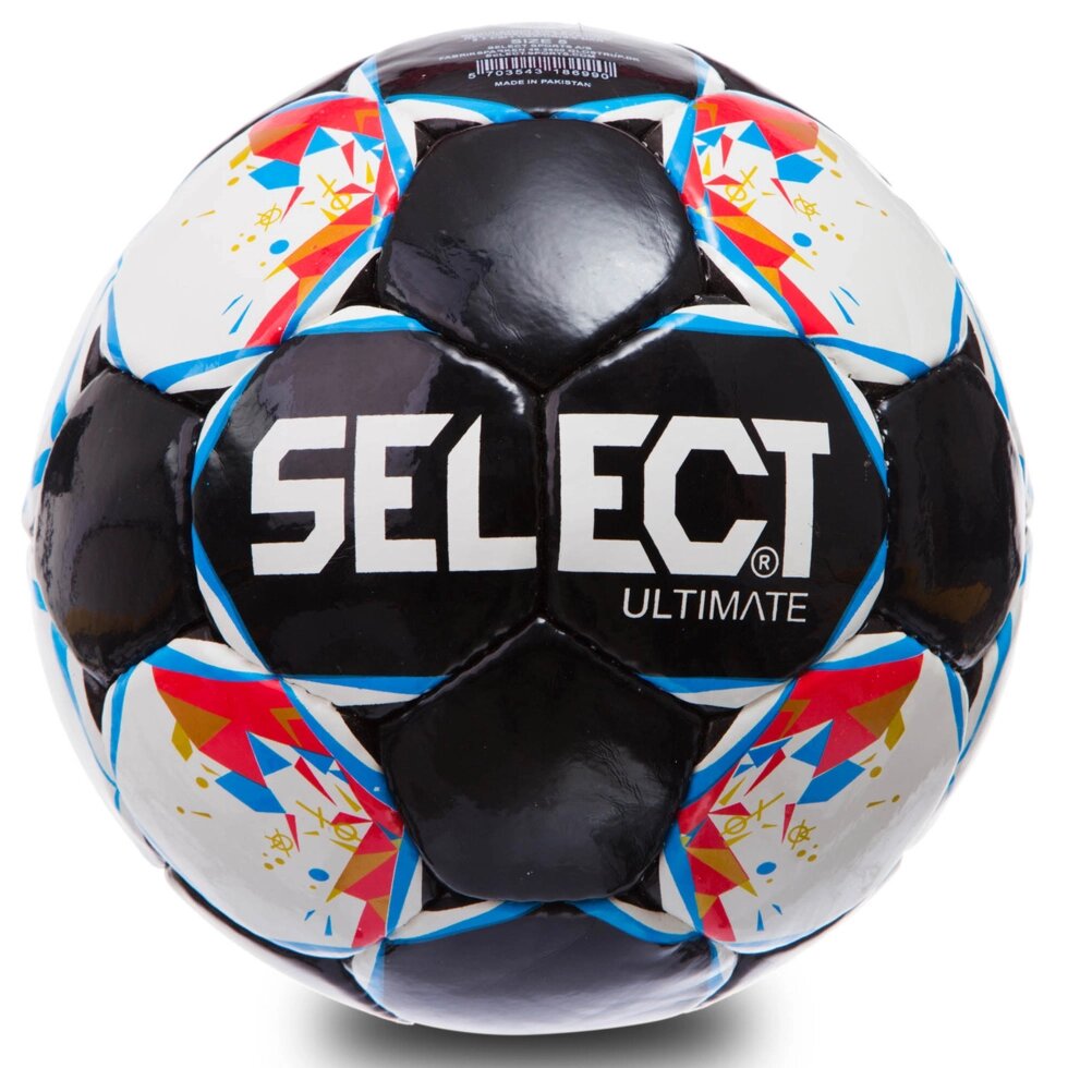 М'яч футбольний №5 PU ламін. ST ULTIMATE ST-11-1 (№5, 5 сл., зшитий вручну, білий-червоний-синій-чорний) від компанії Спортивний інтернет - магазин "One Sport" - фото 1