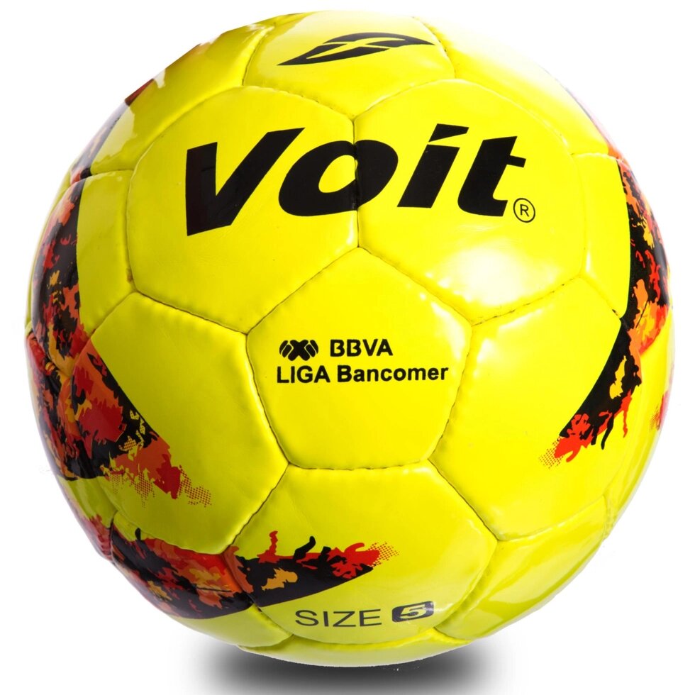М'яч футбольний №5 PU ламін. VOIT FB-0715 (№5, 5 сл., зшитий вручну, жовтий) від компанії Спортивний інтернет - магазин "One Sport" - фото 1