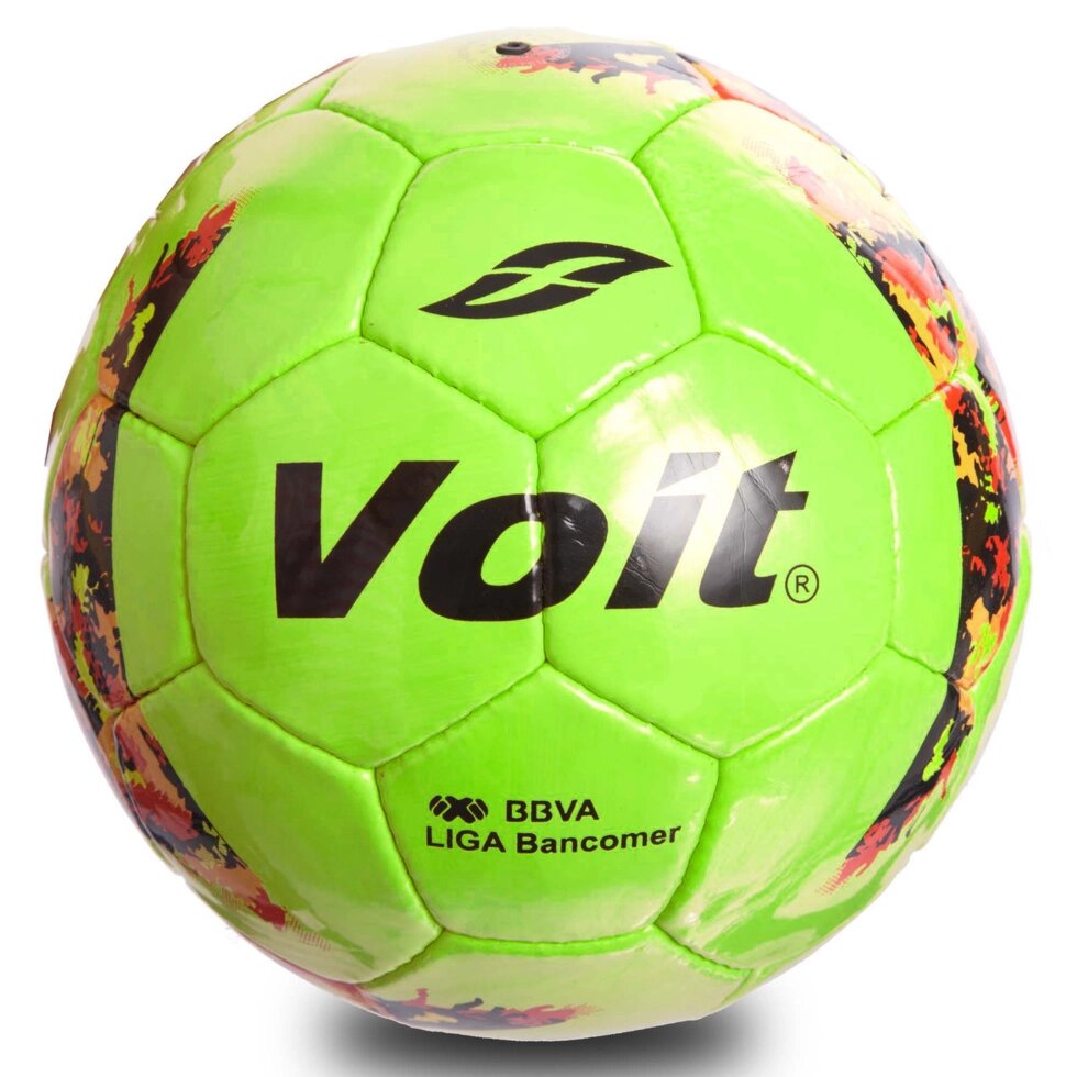 М'яч футбольний №5 PU ламін. VOIT FB-0717 (№5, 5 сл., зшитий вручну, салатовий) від компанії Спортивний інтернет - магазин "One Sport" - фото 1