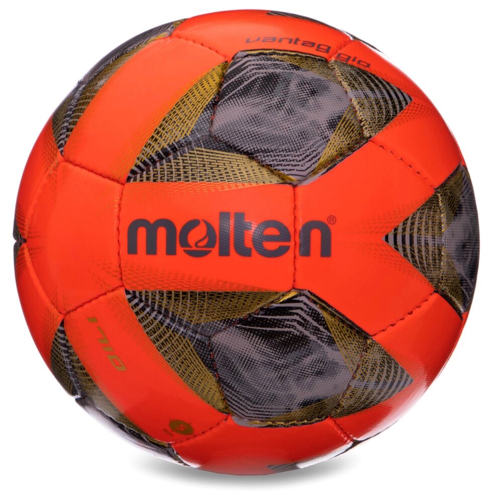 М'яч футбольний №5 PU MOLTEN F5A1711-O (5 сл., зшитий вручну, оранжевий) від компанії Спортивний інтернет - магазин "One Sport" - фото 1