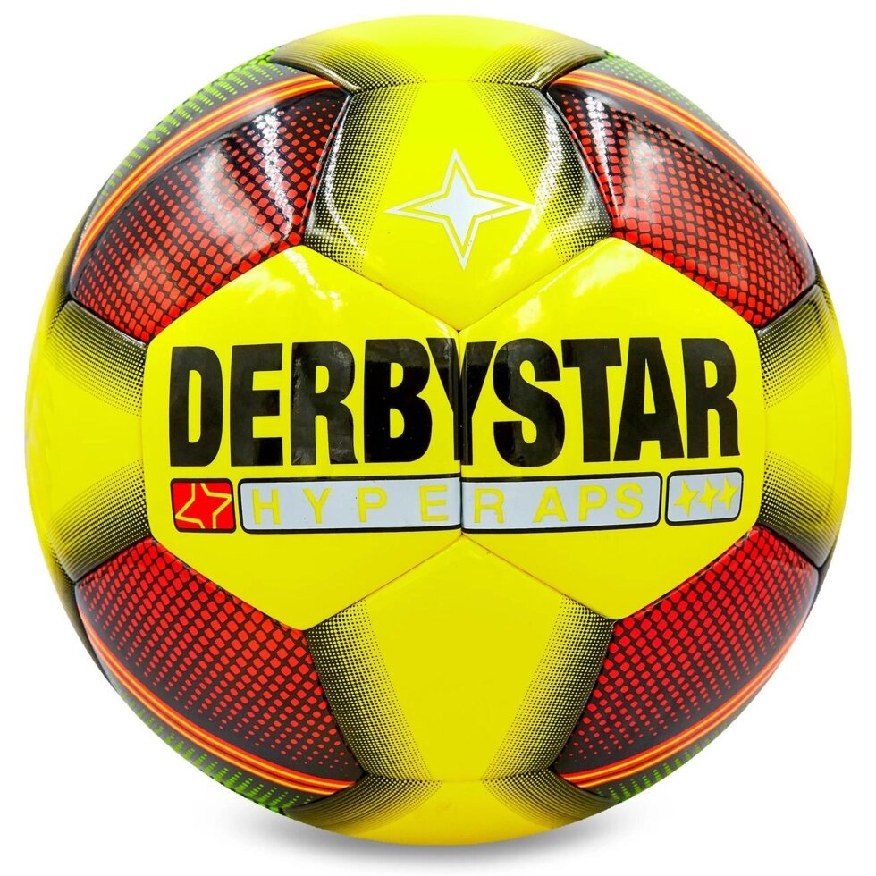 М'яч футбольний №5 PVC ламін. Клеєний DERBYSTAR FB-0085 (№5, жовтий-червоний) Replica від компанії Спортивний інтернет - магазин "One Sport" - фото 1
