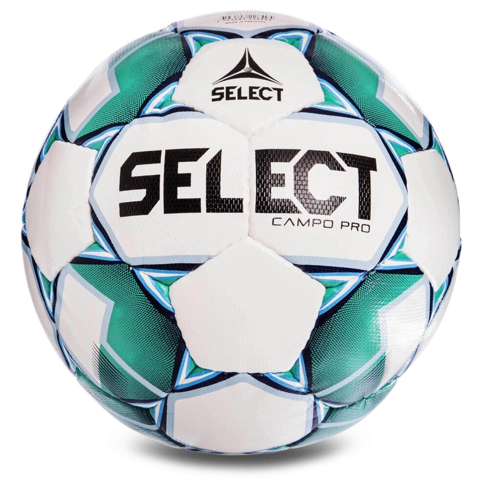 М'яч футбольний №5 SELECT CAMPO-PRO IMS (FPUS 1300, білий-зелений) від компанії Спортивний інтернет - магазин "One Sport" - фото 1