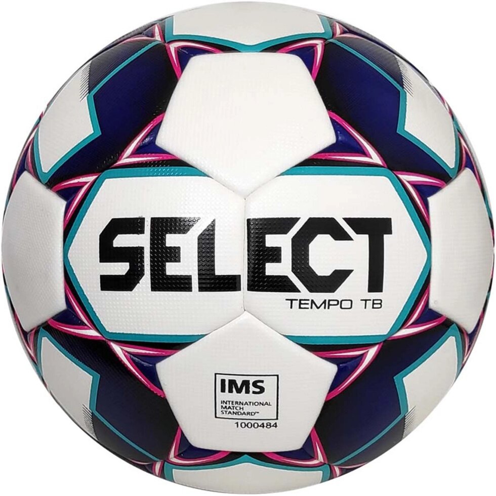 М'яч футбольний №5 SELECT TEMPO TB IMS (FPUS-T 1600 , білий-фіолетовий) від компанії Спортивний інтернет - магазин "One Sport" - фото 1