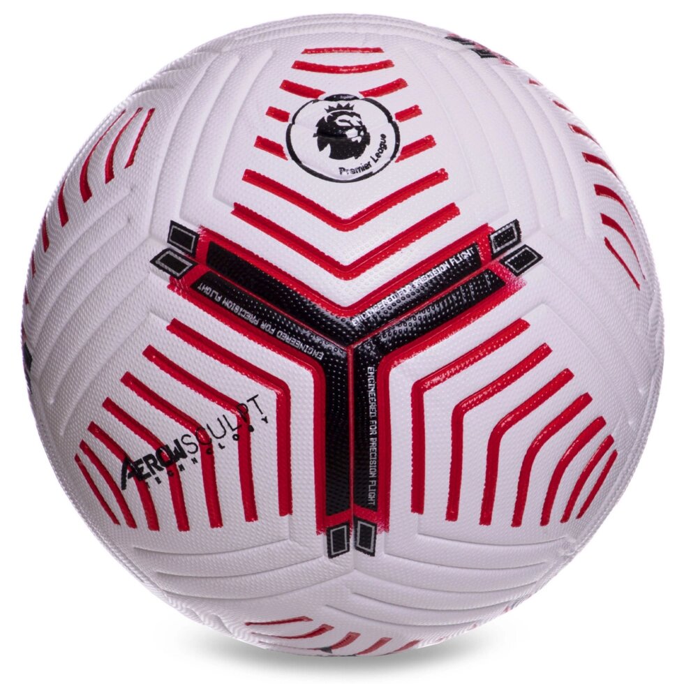 М'яч футбольний PREMIER LEAGUE 2020-2021 FB-2387 №5 PVC клеєний білий-червоний від компанії Спортивний інтернет - магазин "One Sport" - фото 1
