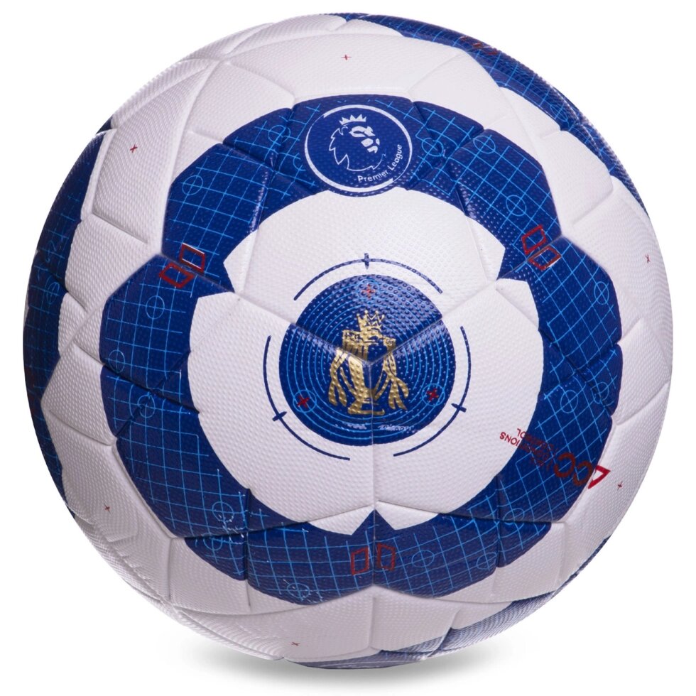 М'яч футбольний PREMIER LEAGUE 2020-2021 FB-2391 №5 PVC клеєний білий-синій від компанії Спортивний інтернет - магазин "One Sport" - фото 1