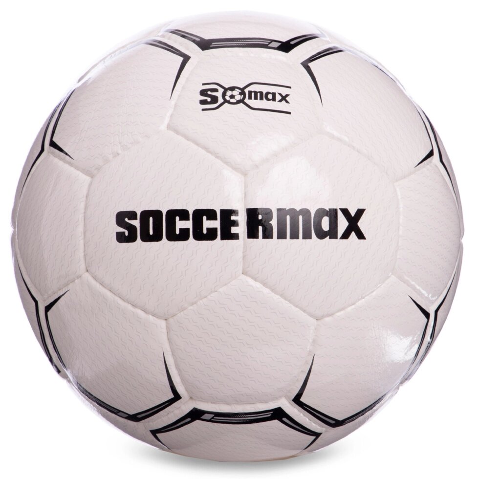 М'яч футбольний професійний №5 SOCCERMAX FIFA FB-0001 (PU, білий-чорний) від компанії Спортивний інтернет - магазин "One Sport" - фото 1