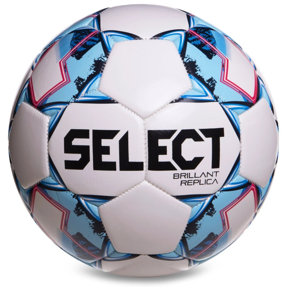 М'яч футбольний SELECT BRILLANT №5 білий-блакитний від компанії Спортивний інтернет - магазин "One Sport" - фото 1