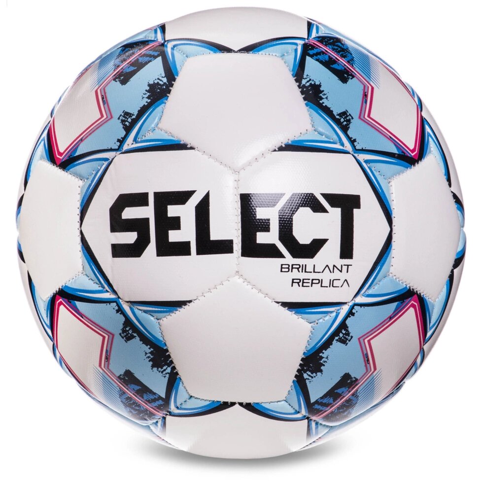 М'яч футбольний SELECT BRILLANT NEW №4 білий-блакитний від компанії Спортивний інтернет - магазин "One Sport" - фото 1