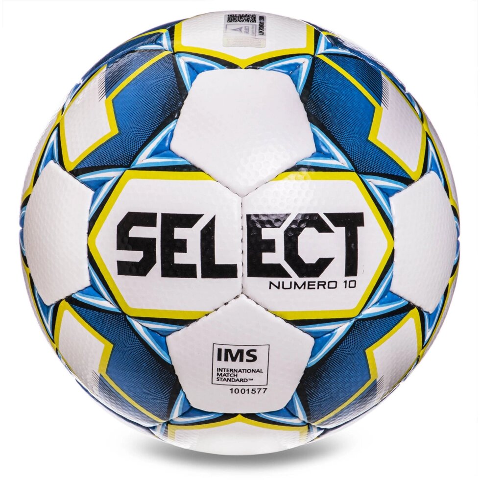М'яч футбольний SELECT NUMERO 10 IMS №5 білий-синій від компанії Спортивний інтернет - магазин "One Sport" - фото 1