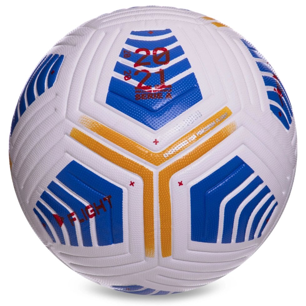 М'яч футбольний SERIE A 2020-2021 FB-2388 №5 PVC клеєний білий-червоний від компанії Спортивний інтернет - магазин "One Sport" - фото 1