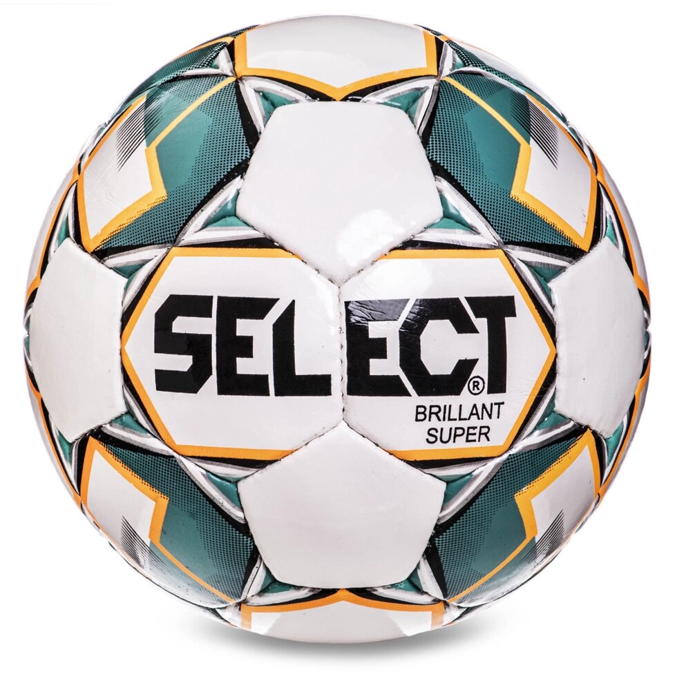 М'яч футбольний ST BRILLANT SUPER NFHS FB-2977 №5 PU білий-зелений від компанії Спортивний інтернет - магазин "One Sport" - фото 1
