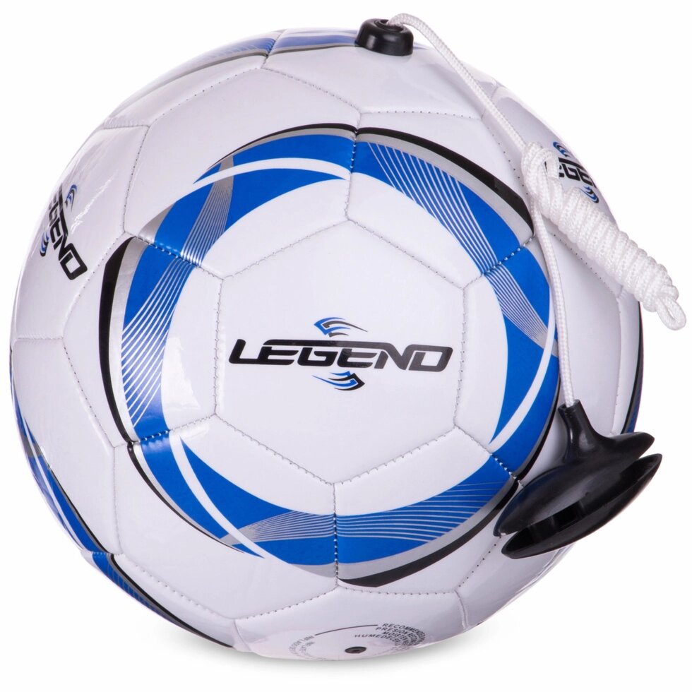 М'яч футбольний тренажер CFA Zelart FB-3281 №5 PU білий-синій від компанії Спортивний інтернет - магазин "One Sport" - фото 1