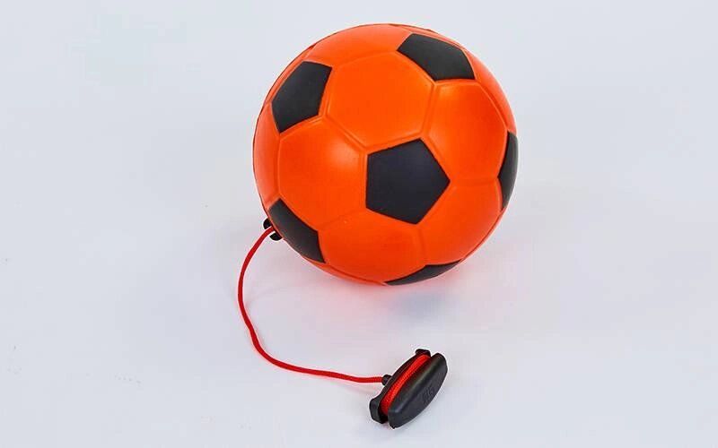 М'яч футбольний тренувальний футбольний тренажер №5 FB-6884 (PU, помаранчевий, чорний) від компанії Спортивний інтернет - магазин "One Sport" - фото 1