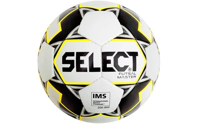 М'яч футзальний №4 SELECT FUTSAL MASTER IMS (FPUS 1800, білий-чорний-жовтий) від компанії Спортивний інтернет - магазин "One Sport" - фото 1
