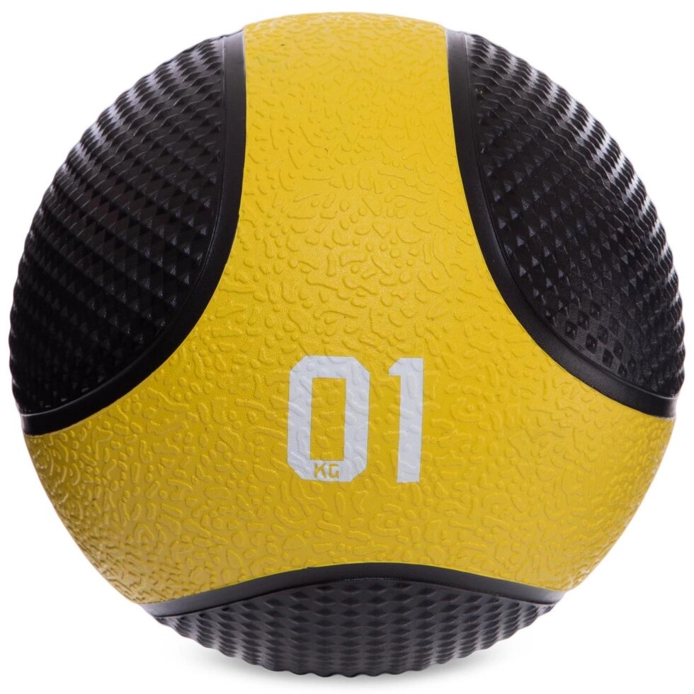 М'яч медичний медбол Medicine Ball FI-2824-1 1кг (гума, d-см, чорний) від компанії Спортивний інтернет - магазин "One Sport" - фото 1