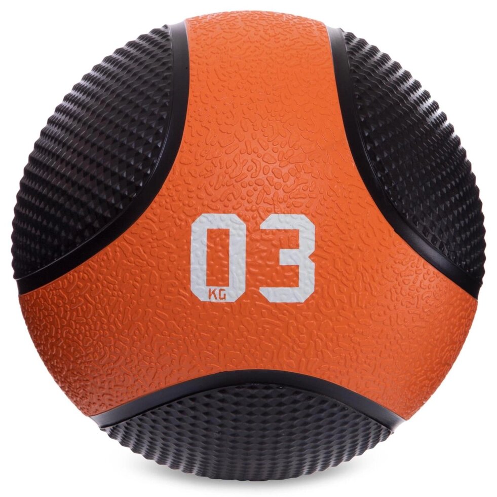 М'яч медичний медбол Medicine Ball FI-2824-3 3кг (гума, d-см, чорний) від компанії Спортивний інтернет - магазин "One Sport" - фото 1