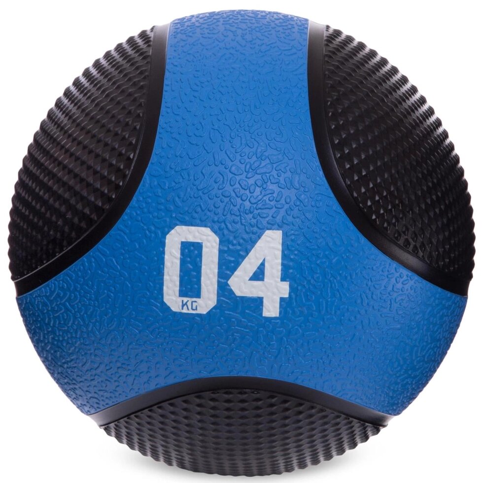 М'яч медичний медбол Medicine Ball FI-2824-4 4кг (гума, d-см, чорний) від компанії Спортивний інтернет - магазин "One Sport" - фото 1