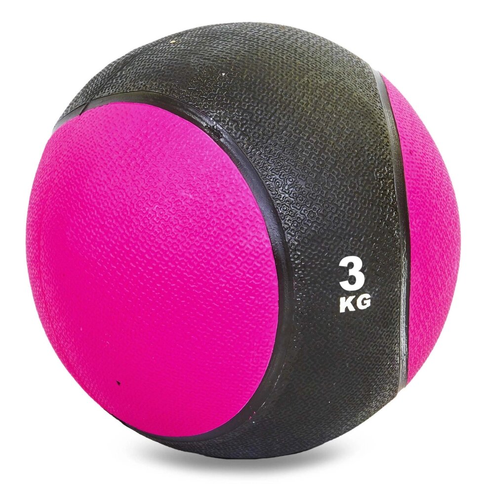 М'яч медичний медбол Record Medicine Ball C-2660-3 3кг (верх-гума, наповнювач-пісок, d-22см, кольори в від компанії Спортивний інтернет - магазин "One Sport" - фото 1