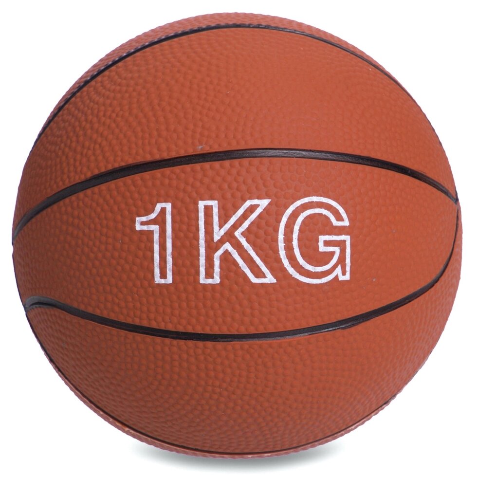 М'яч медичний медбол Record Medicine Ball SC-8407-1 1кг (верх-гума, наповнювач-пісок, d-13см, кольори в від компанії Спортивний інтернет - магазин "One Sport" - фото 1