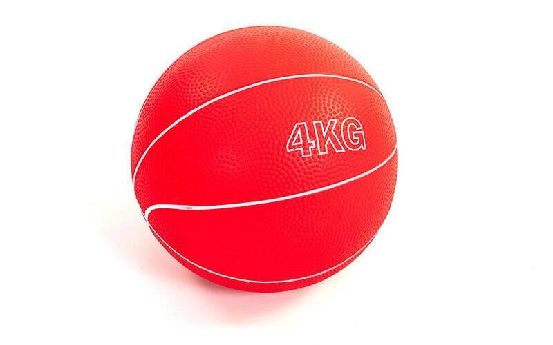 М'яч медичний медбол Record Medicine Ball SC-8407-4 4кг (верх-гума, наповнювач-пісок, d-17см, кольори в від компанії Спортивний інтернет - магазин "One Sport" - фото 1