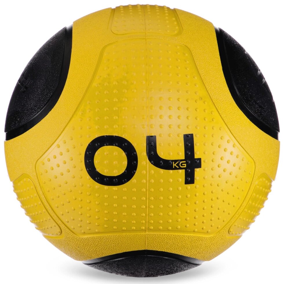 М'яч медичний медбол Zelart Medicine Ball FI-2620-4 4кг жовтий-чорний від компанії Спортивний інтернет - магазин "One Sport" - фото 1