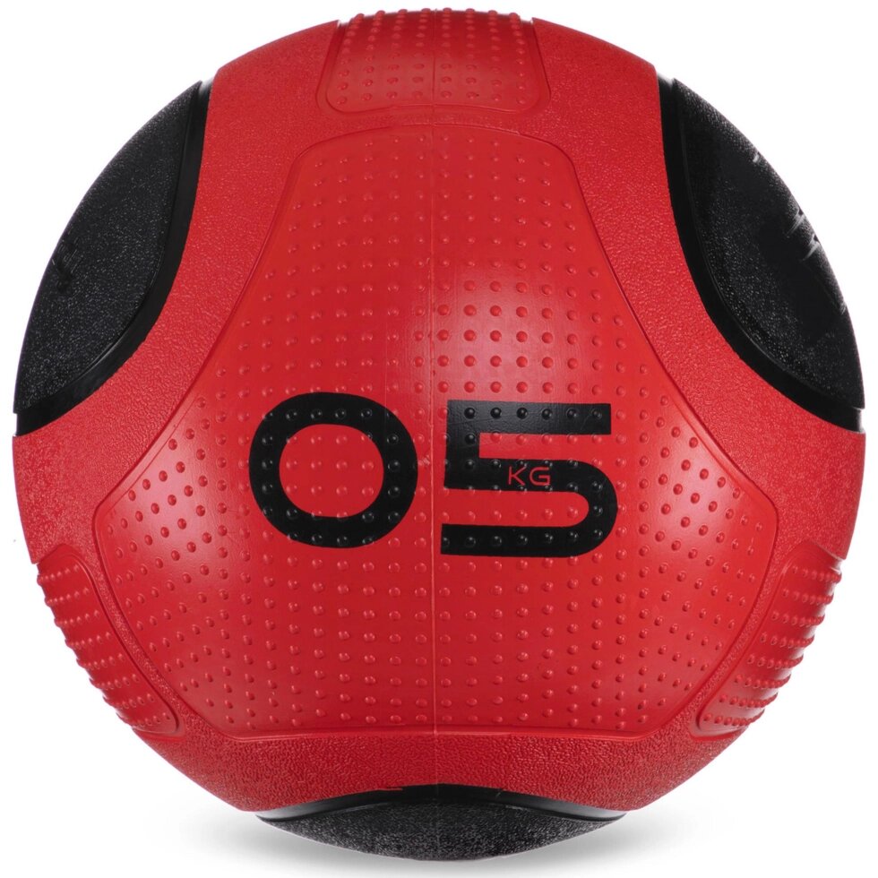 М'яч медичний медбол Zelart Medicine Ball FI-2620-5 5кг червоний-чорний від компанії Спортивний інтернет - магазин "One Sport" - фото 1