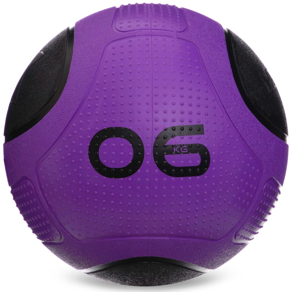М'яч медичний медбол Zelart Medicine Ball FI-2620-6 6кг фіолетовий-чорний від компанії Спортивний інтернет - магазин "One Sport" - фото 1