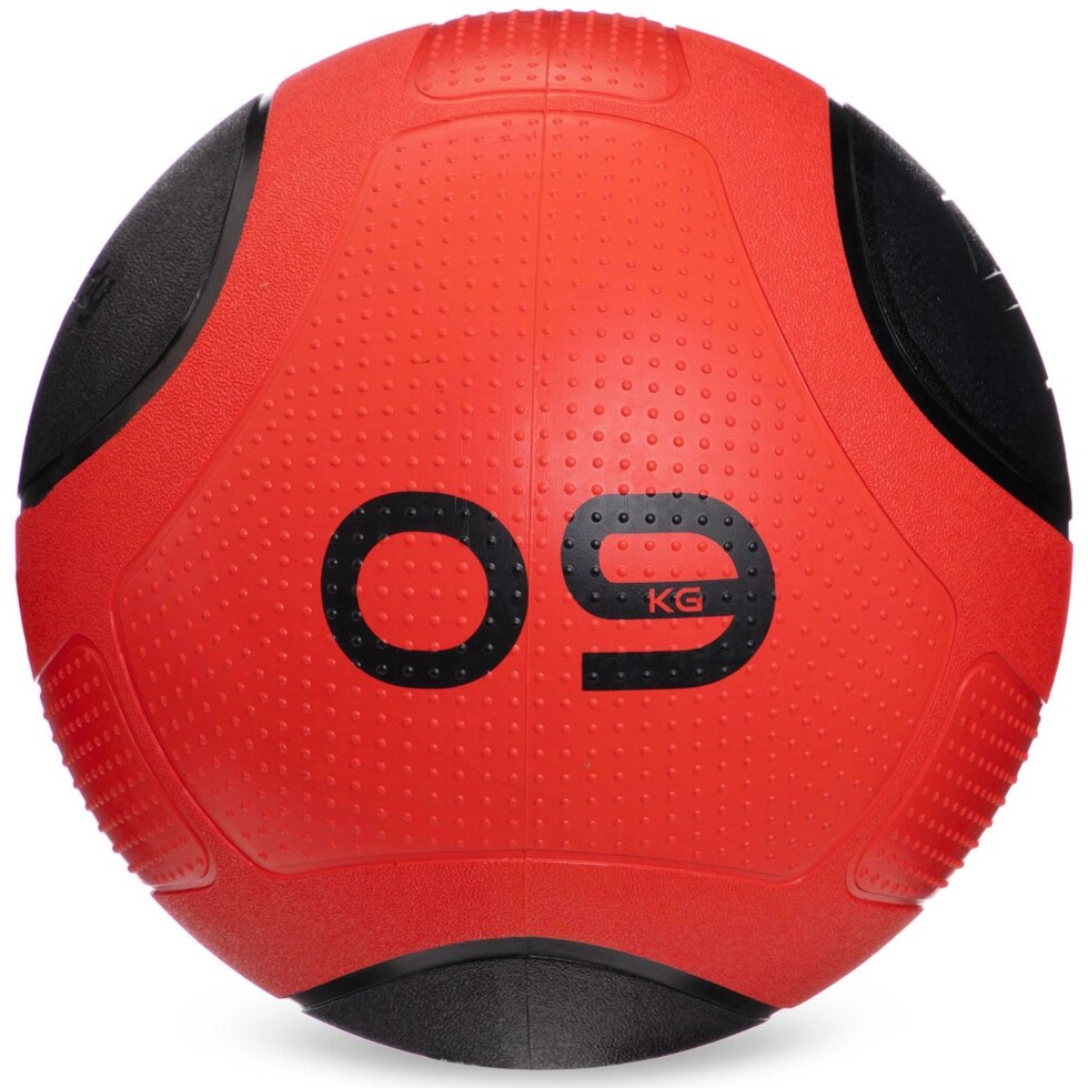 М'яч медичний медбол Zelart Medicine Ball FI-2620-9 9кг червоний-чорний від компанії Спортивний інтернет - магазин "One Sport" - фото 1