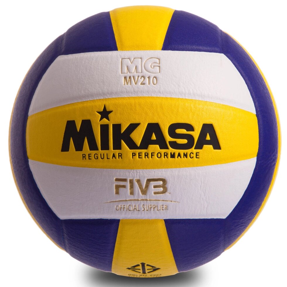 М'яч волейбольний Клеєний PU MIK VB-0017 MV-210 (PU, №5, 5 сл., клеєний) від компанії Спортивний інтернет - магазин "One Sport" - фото 1